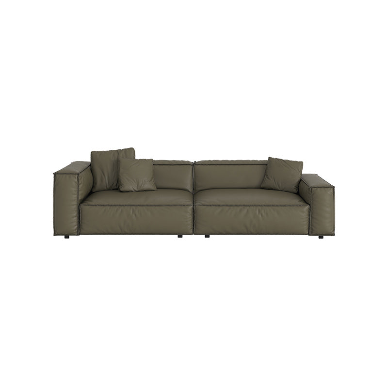 27" High Contemporary Square Arm Standard Sofa for Living Room, Forest Green Clearhalo 'furn' 'furn_sofas' 'Furniture' 'furniture_sofas' 'Living Room Furniture' 'Sofa' 'sofas' 4982905