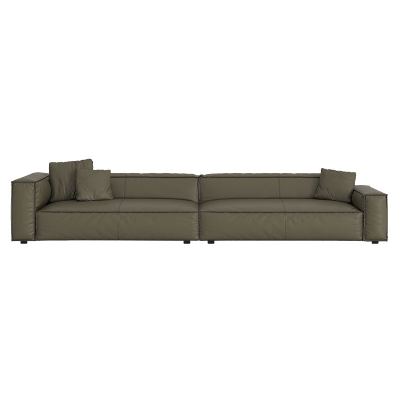 27" High Contemporary Square Arm Standard Sofa for Living Room, Forest Green 102"L x 37"W x 27.5"H Clearhalo 'furn' 'furn_sofas' 'Furniture' 'furniture_sofas' 'Living Room Furniture' 'Sofa' 'sofas' 4982906