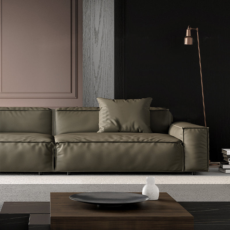 27" High Contemporary Square Arm Standard Sofa for Living Room, Forest Green Clearhalo 'furn' 'furn_sofas' 'Furniture' 'furniture_sofas' 'Living Room Furniture' 'Sofa' 'sofas' 4982908