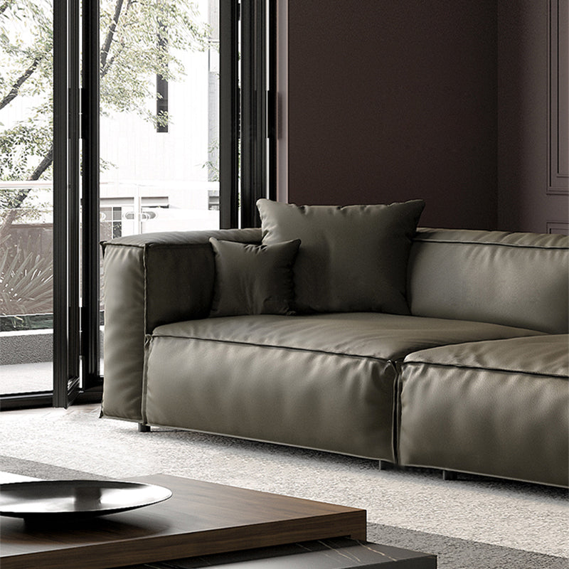 27" High Contemporary Square Arm Standard Sofa for Living Room, Forest Green Clearhalo 'furn' 'furn_sofas' 'Furniture' 'furniture_sofas' 'Living Room Furniture' 'Sofa' 'sofas' 4982911