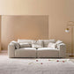 Creamy-White Contemporary Microsuede Tuxedo Arm Sofa for Living Room, Apartment Clearhalo 'furn' 'furn_sofas' 'Furniture' 'furniture_sofas' 'Living Room Furniture' 'Sofa' 'sofas' 4982920