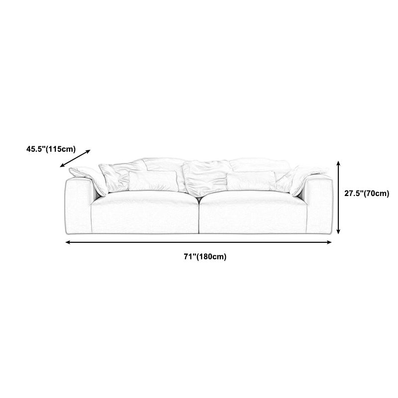 Creamy-White Contemporary Microsuede Tuxedo Arm Sofa for Living Room, Apartment Clearhalo 'furn' 'furn_sofas' 'Furniture' 'furniture_sofas' 'Living Room Furniture' 'Sofa' 'sofas' 4982926