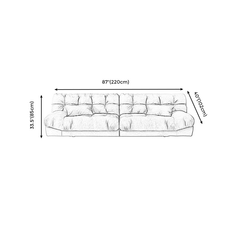 Brown Modern Armless Chesterfield Sofa with Bolster Pillows for Living Room, Apartment Clearhalo 'furn' 'furn_sofas' 'Furniture' 'furniture_sofas' 'Living Room Furniture' 'Sofa' 'sofas' 4982941