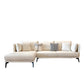 Urban Faux Leather Square Arm Sofa/Sectional for Apartment, Living Room 102"L x 66"W x 35"H Off-White Clearhalo 'furn' 'furn_sectionals' 'Furniture' 'furniture_sectionals' 'Living Room Furniture' 'Sectionals' 4982967