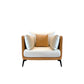Urban Faux Leather Square Arm Sofa/Sectional for Apartment, Living Room 41"L x 35"W x 35"H Orange White Clearhalo 'furn' 'furn_sectionals' 'Furniture' 'furniture_sectionals' 'Living Room Furniture' 'Sectionals' 4982972