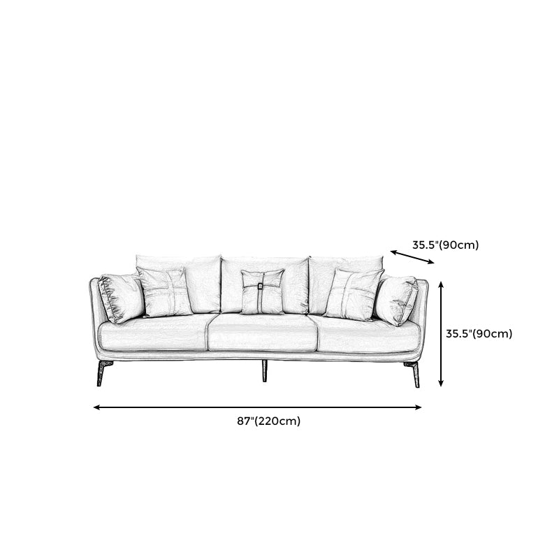 Urban Faux Leather Square Arm Sofa/Sectional for Apartment, Living Room Clearhalo 'furn' 'furn_sectionals' 'Furniture' 'furniture_sectionals' 'Living Room Furniture' 'Sectionals' 4982976