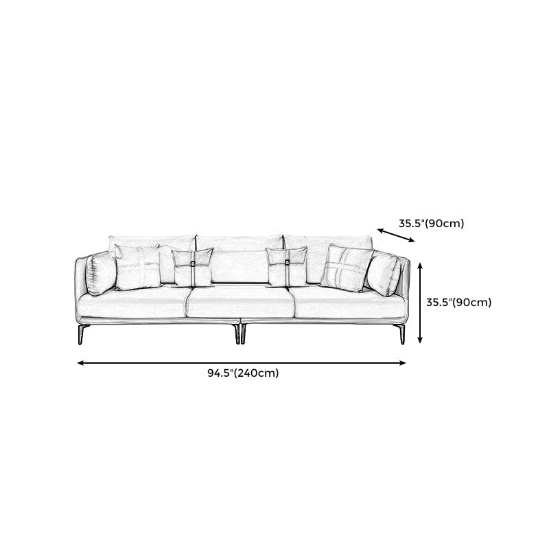 Urban Faux Leather Square Arm Sofa/Sectional for Apartment, Living Room Clearhalo 'furn' 'furn_sectionals' 'Furniture' 'furniture_sectionals' 'Living Room Furniture' 'Sectionals' 4982977