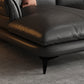 Dark Gray Genuine Leather Pillow Top Arm Modern Sofa/Sectional for Apartment Clearhalo 'furn' 'furn_sectionals' 'Furniture' 'furniture_sectionals' 'Living Room Furniture' 'Sectionals' 4982991