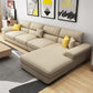 Pillow Top Arm Sectional Contemporary Sectional with Removable Cushions for Living Room 126"L x 71"W x 33.5"H Khaki Linen Clearhalo 'furn' 'furn_sectionals' 'Furniture' 'furniture_sectionals' 'Living Room Furniture' 'Sectionals' 4983002