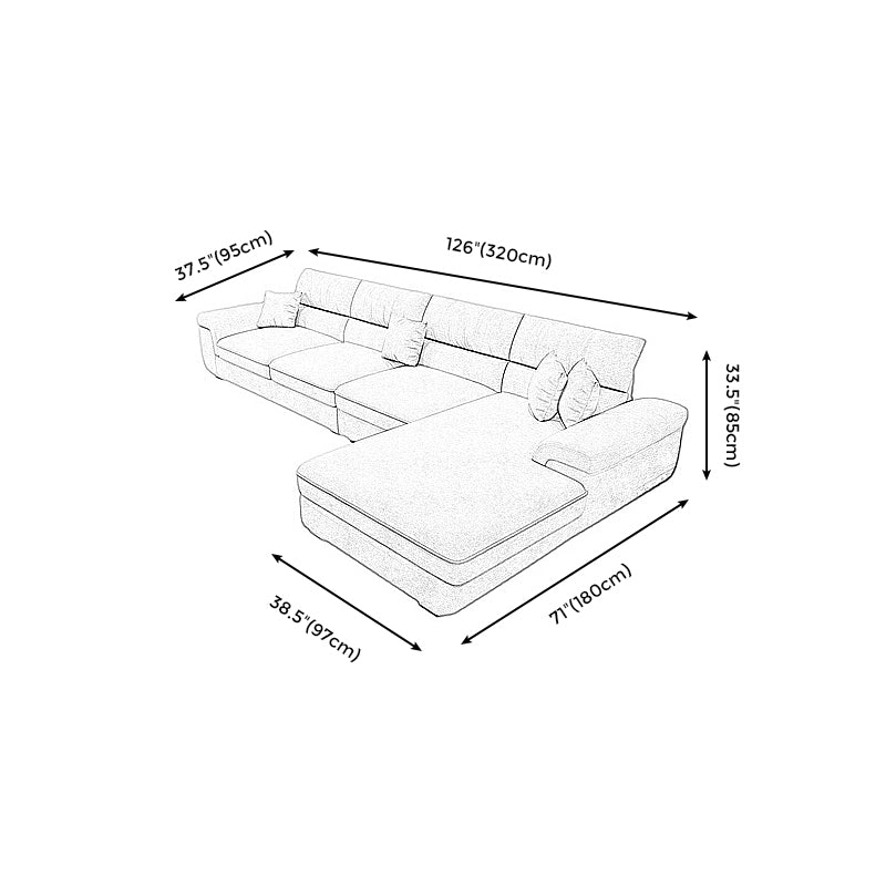 Pillow Top Arm Sectional Contemporary Sectional with Removable Cushions for Living Room Clearhalo 'furn' 'furn_sectionals' 'Furniture' 'furniture_sectionals' 'Living Room Furniture' 'Sectionals' 4983012