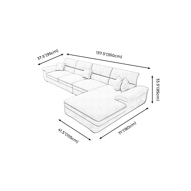 Pillow Top Arm Sectional Contemporary Sectional with Removable Cushions for Living Room Clearhalo 'furn' 'furn_sectionals' 'Furniture' 'furniture_sectionals' 'Living Room Furniture' 'Sectionals' 4983013