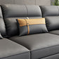 Contemporary Dark Gray Sofa Faux Leather Stain-Resistant Sectional with Pillow Top Arm Clearhalo 'furn' 'furn_sectionals' 'Furniture' 'furniture_sectionals' 'Living Room Furniture' 'Sectionals' 4983023