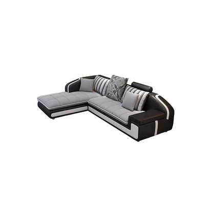 Contemporary Light Gray Sectional with Removable Cushions for Living Room 100"L x 71"W x 35"H Clearhalo 'furn' 'furn_sectionals' 'Furniture' 'furniture_sectionals' 'Living Room Furniture' 'Sectionals' 4983033