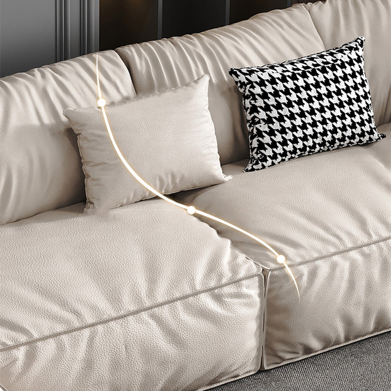 Pillow Top Arm Sectionals 31.5"High Tight Back Sofa with Chaise,White Clearhalo 'furn' 'furn_sectionals' 'Furniture' 'furniture_sectionals' 'Living Room Furniture' 'Sectionals' 4983103