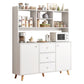 Modern 3-Drawer Dining Server Manufactured Wood and Solid Wood Server with Door 47"L x 12"W x 61"H White Clearhalo 'buffet_sideboard' 'Buffets & Sideboards' 'furn' 'furn_buffet_sideboard' 'Furniture' 'furniture_buffet_sideboard' 'Kitchen & Dining Furniture' 4983111