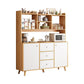 Modern 3-Drawer Dining Server Manufactured Wood and Solid Wood Server with Door 47"L x 12"W x 61"H White-Wood Clearhalo 'buffet_sideboard' 'Buffets & Sideboards' 'furn' 'furn_buffet_sideboard' 'Furniture' 'furniture_buffet_sideboard' 'Kitchen & Dining Furniture' 4983118