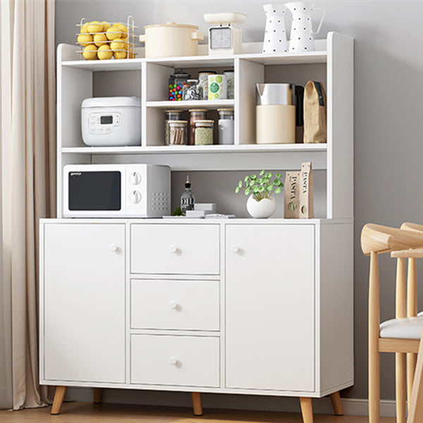 Modern 3-Drawer Dining Server Manufactured Wood and Solid Wood Server with Door Clearhalo 'buffet_sideboard' 'Buffets & Sideboards' 'furn' 'furn_buffet_sideboard' 'Furniture' 'furniture_buffet_sideboard' 'Kitchen & Dining Furniture' 4983126