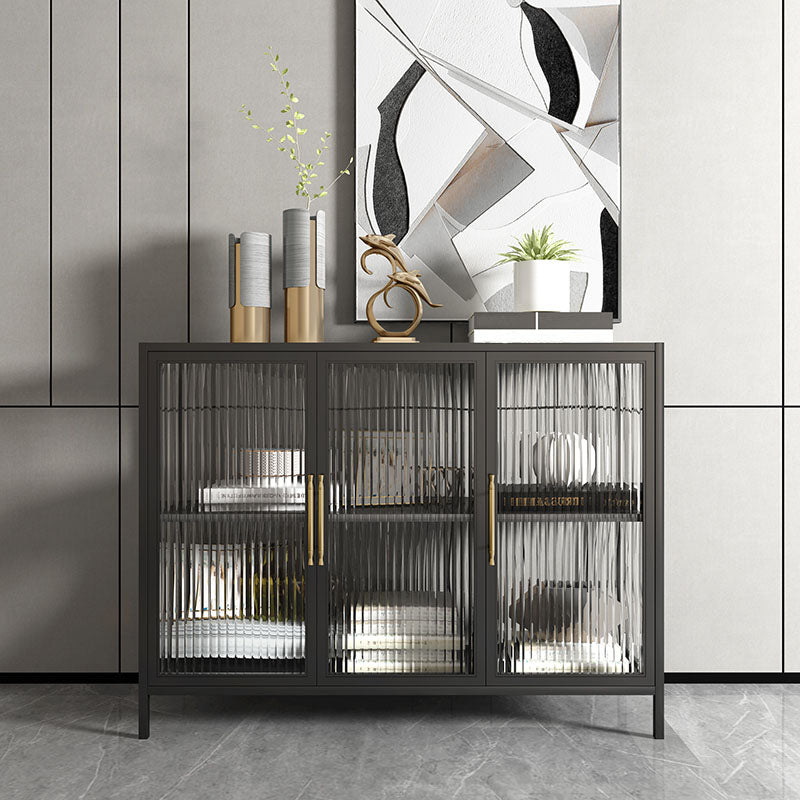 33.43"H Sideboard Modern Style Dining Server with Cabinets for Kitchen and Dining Room 47"L x 14"W x 35"H Gold-Black Clearhalo 'buffet_sideboard' 'Buffets & Sideboards' 'furn' 'furn_buffet_sideboard' 'Furniture' 'furniture_buffet_sideboard' 'Kitchen & Dining Furniture' 4983131
