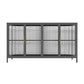 33.43"H Sideboard Modern Style Dining Server with Cabinets for Kitchen and Dining Room 63"L x 14"W x 35"H Gold-Black Clearhalo 'buffet_sideboard' 'Buffets & Sideboards' 'furn' 'furn_buffet_sideboard' 'Furniture' 'furniture_buffet_sideboard' 'Kitchen & Dining Furniture' 4983134