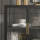 33.43"H Sideboard Modern Style Dining Server with Cabinets for Kitchen and Dining Room Clearhalo 'buffet_sideboard' 'Buffets & Sideboards' 'furn' 'furn_buffet_sideboard' 'Furniture' 'furniture_buffet_sideboard' 'Kitchen & Dining Furniture' 4983142