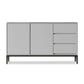 Contemporary Stone Sideboard 3-Drawer and 2-Door Dining Room Sideboard 39"L x 14"W x 33"H Grey Clearhalo 'buffet_sideboard' 'Buffets & Sideboards' 'furn' 'furn_buffet_sideboard' 'Furniture' 'furniture_buffet_sideboard' 'Kitchen & Dining Furniture' 4983152