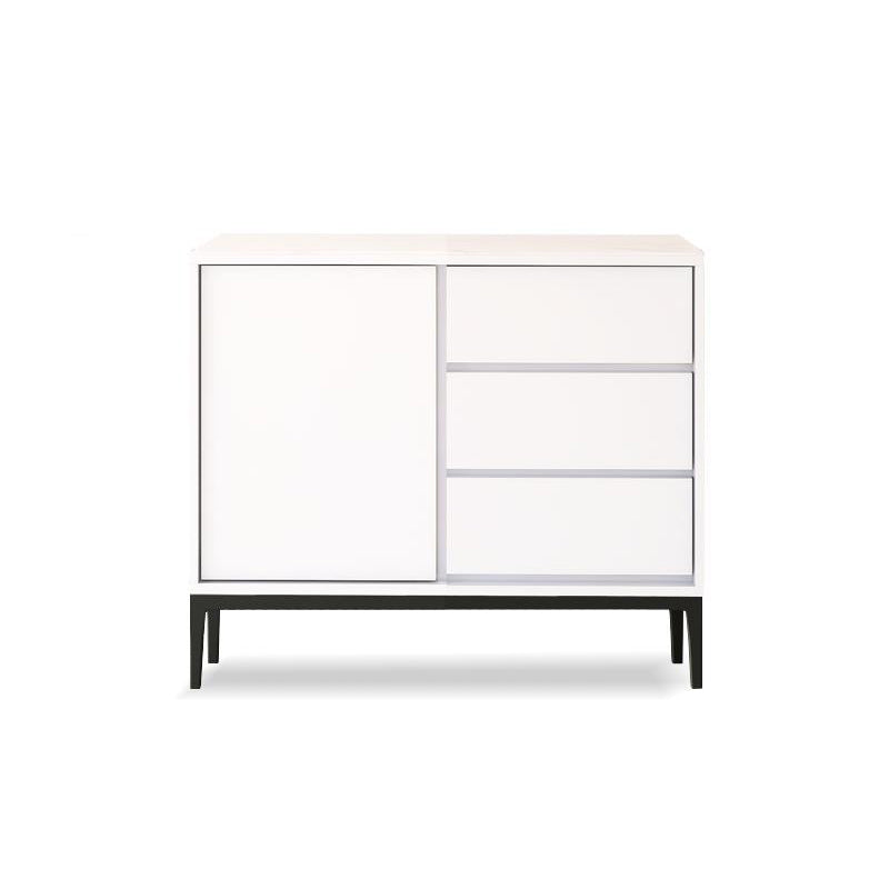 Contemporary Stone Sideboard 3-Drawer and 2-Door Dining Room Sideboard 31"L x 14"W x 33"H White Clearhalo 'buffet_sideboard' 'Buffets & Sideboards' 'furn' 'furn_buffet_sideboard' 'Furniture' 'furniture_buffet_sideboard' 'Kitchen & Dining Furniture' 4983154