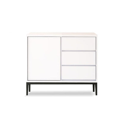 Contemporary Stone Sideboard 3-Drawer and 2-Door Dining Room Sideboard 31"L x 14"W x 33"H White Clearhalo 'buffet_sideboard' 'Buffets & Sideboards' 'furn' 'furn_buffet_sideboard' 'Furniture' 'furniture_buffet_sideboard' 'Kitchen & Dining Furniture' 4983154