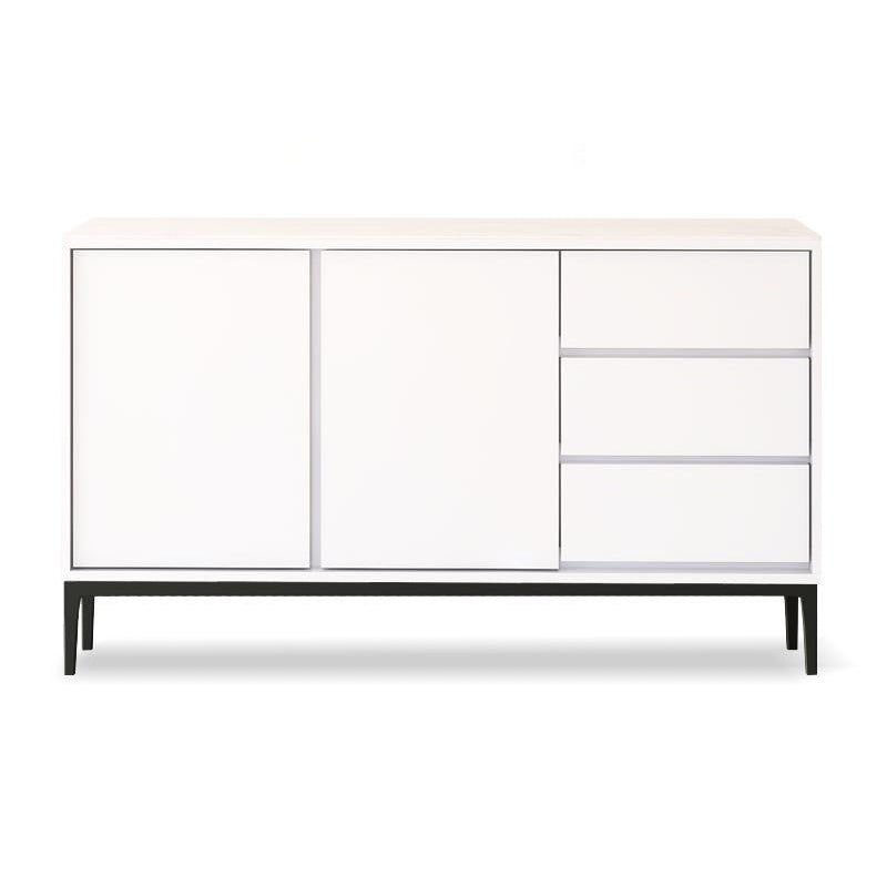 Contemporary Stone Sideboard 3-Drawer and 2-Door Dining Room Sideboard White Clearhalo 'buffet_sideboard' 'Buffets & Sideboards' 'furn' 'furn_buffet_sideboard' 'Furniture' 'furniture_buffet_sideboard' 'Kitchen & Dining Furniture' 4983156