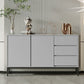 Contemporary Stone Sideboard 3-Drawer and 2-Door Dining Room Sideboard 47"L x 14"W x 33"H Grey Clearhalo 'buffet_sideboard' 'Buffets & Sideboards' 'furn' 'furn_buffet_sideboard' 'Furniture' 'furniture_buffet_sideboard' 'Kitchen & Dining Furniture' 4983157
