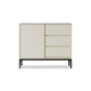Contemporary Stone Sideboard 3-Drawer and 2-Door Dining Room Sideboard 31"L x 14"W x 33"H Off-White Clearhalo 'buffet_sideboard' 'Buffets & Sideboards' 'furn' 'furn_buffet_sideboard' 'Furniture' 'furniture_buffet_sideboard' 'Kitchen & Dining Furniture' 4983158