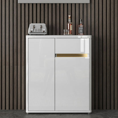 33.86"H Sideboard Modern Style White Dining Server for Kitchen and Dining Room Clearhalo 'buffet_sideboard' 'Buffets & Sideboards' 'furn' 'furn_buffet_sideboard' 'Furniture' 'furniture_buffet_sideboard' 'Kitchen & Dining Furniture' 4983171