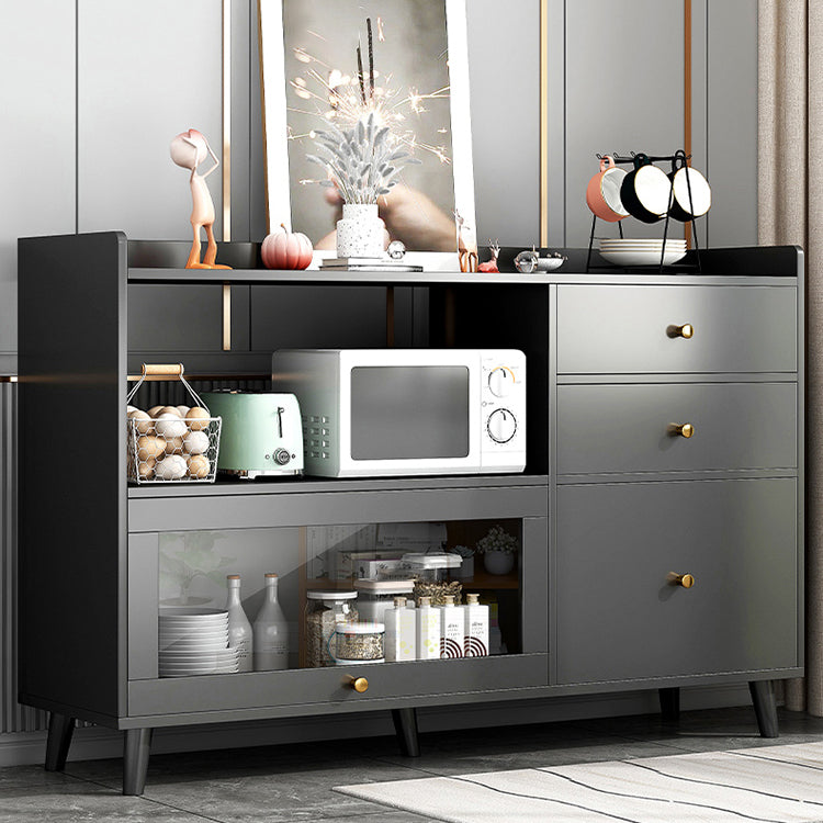 Modern Solid Wood Sideboard Table 1-Drawer Sideboard in Gray Clearhalo 'buffet_sideboard' 'Buffets & Sideboards' 'furn' 'furn_buffet_sideboard' 'Furniture' 'furniture_buffet_sideboard' 'Kitchen & Dining Furniture' 4983266