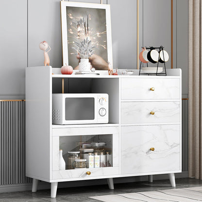Modern Solid Wood Sideboard Table 1-Drawer Sideboard in Gray 31"L x 14"W x 35"H Off-White Clearhalo 'buffet_sideboard' 'Buffets & Sideboards' 'furn' 'furn_buffet_sideboard' 'Furniture' 'furniture_buffet_sideboard' 'Kitchen & Dining Furniture' 4983269