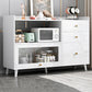 Modern Solid Wood Sideboard Table 1-Drawer Sideboard in Gray 47"L x 14"W x 35"H Off-White Clearhalo 'buffet_sideboard' 'Buffets & Sideboards' 'furn' 'furn_buffet_sideboard' 'Furniture' 'furniture_buffet_sideboard' 'Kitchen & Dining Furniture' 4983273