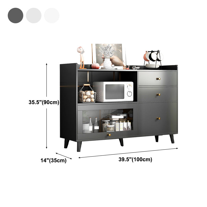 Modern Solid Wood Sideboard Table 1-Drawer Sideboard in Gray Clearhalo 'buffet_sideboard' 'Buffets & Sideboards' 'furn' 'furn_buffet_sideboard' 'Furniture' 'furniture_buffet_sideboard' 'Kitchen & Dining Furniture' 4983281