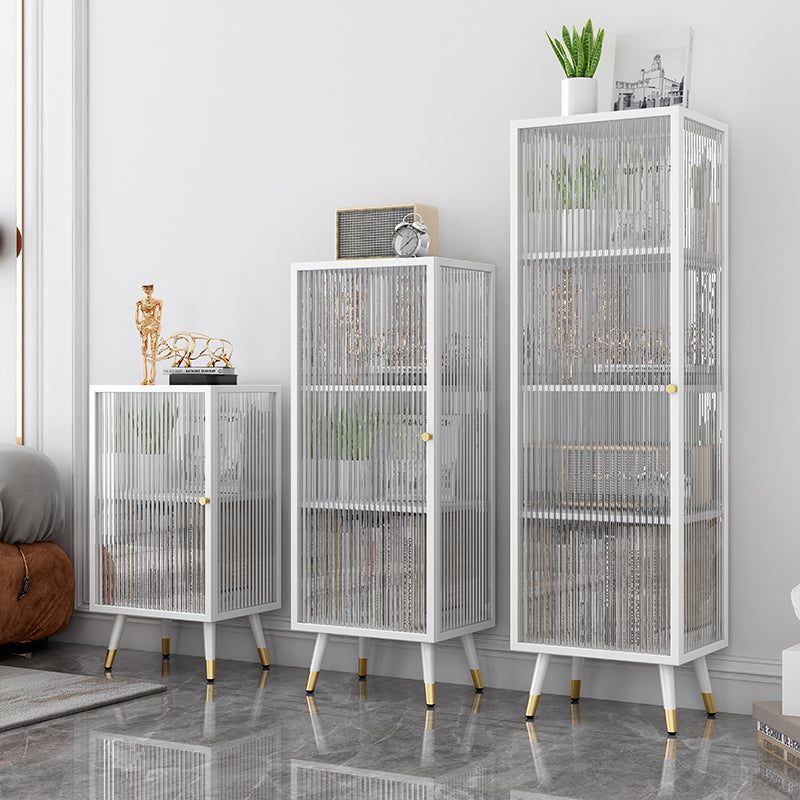 Black and White Dining Server Contemporary Metal Cabinets and Open Storage Server Clearhalo 'buffet_sideboard' 'Buffets & Sideboards' 'furn' 'furn_buffet_sideboard' 'Furniture' 'furniture_buffet_sideboard' 'Kitchen & Dining Furniture' 4983287