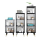 Black and White Dining Server Contemporary Metal Cabinets and Open Storage Server Clearhalo 'buffet_sideboard' 'Buffets & Sideboards' 'furn' 'furn_buffet_sideboard' 'Furniture' 'furniture_buffet_sideboard' 'Kitchen & Dining Furniture' 4983297