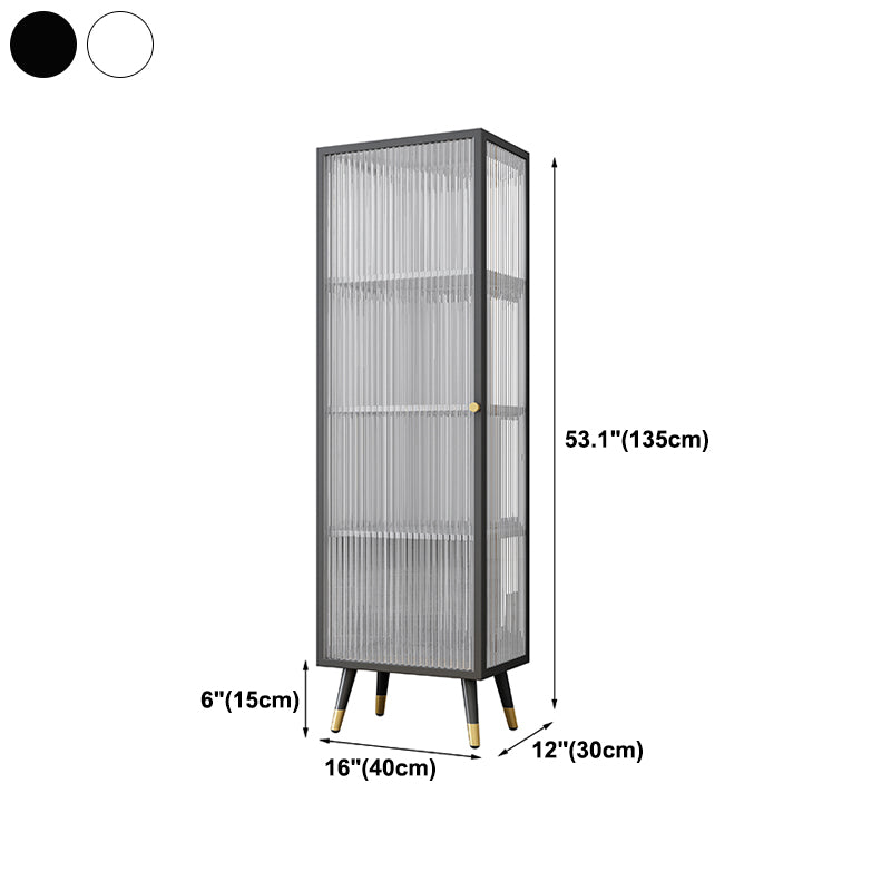 Black and White Dining Server Contemporary Metal Cabinets and Open Storage Server Clearhalo 'buffet_sideboard' 'Buffets & Sideboards' 'furn' 'furn_buffet_sideboard' 'Furniture' 'furniture_buffet_sideboard' 'Kitchen & Dining Furniture' 4983310