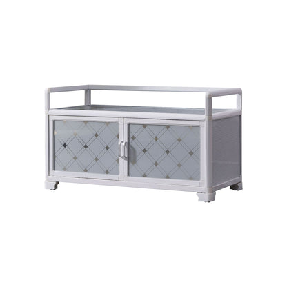 White Metal Contemporary Sideboard Cabinet Dining Room Sideboard 20"L x 13"W x 16"H Clearhalo 'buffet_sideboard' 'Buffets & Sideboards' 'furn' 'furn_buffet_sideboard' 'Furniture' 'furniture_buffet_sideboard' 'Kitchen & Dining Furniture' 4983313