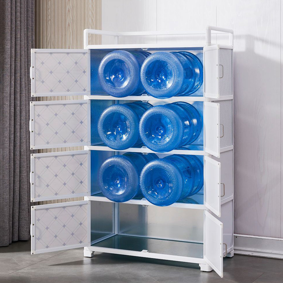 White Metal Contemporary Sideboard Cabinet Dining Room Sideboard Clearhalo 'buffet_sideboard' 'Buffets & Sideboards' 'furn' 'furn_buffet_sideboard' 'Furniture' 'furniture_buffet_sideboard' 'Kitchen & Dining Furniture' 4983315