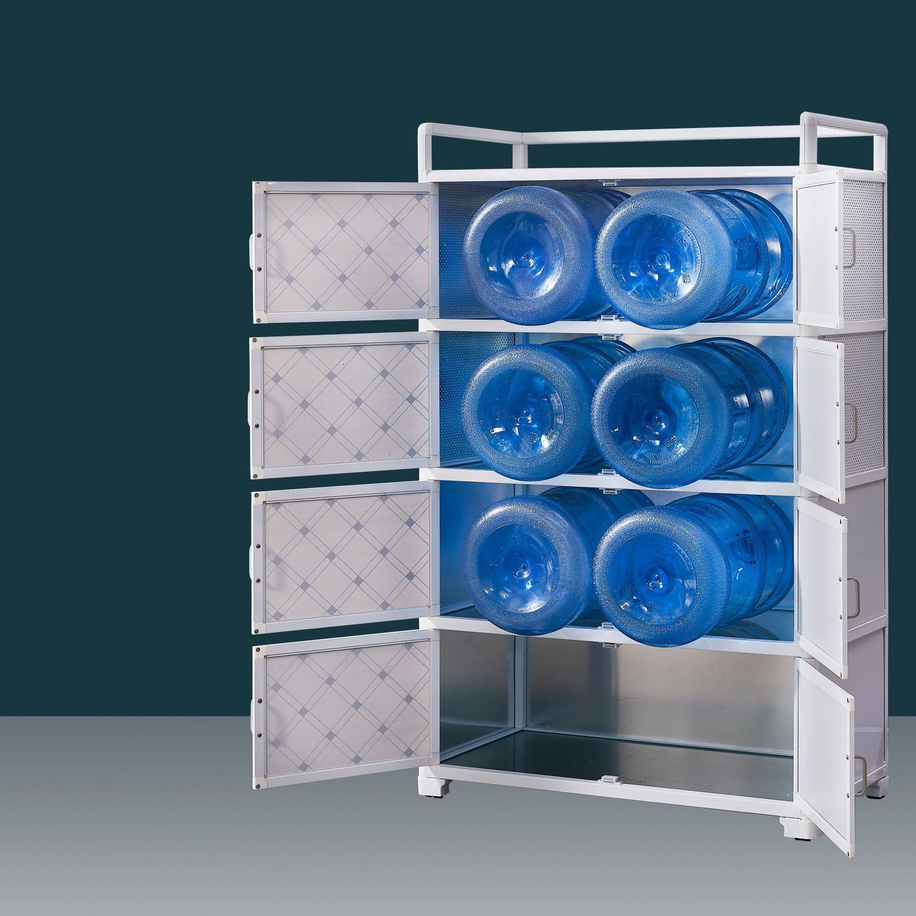 White Metal Contemporary Sideboard Cabinet Dining Room Sideboard Clearhalo 'buffet_sideboard' 'Buffets & Sideboards' 'furn' 'furn_buffet_sideboard' 'Furniture' 'furniture_buffet_sideboard' 'Kitchen & Dining Furniture' 4983319