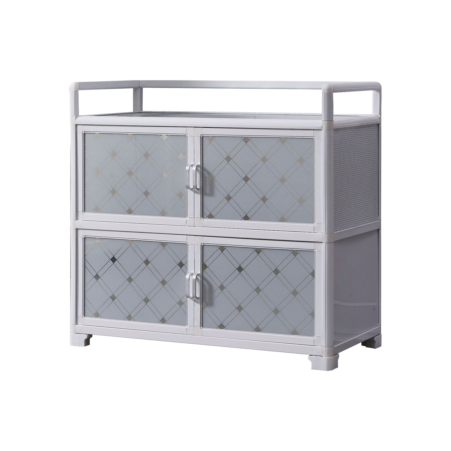 White Metal Contemporary Sideboard Cabinet Dining Room Sideboard Clearhalo 'buffet_sideboard' 'Buffets & Sideboards' 'furn' 'furn_buffet_sideboard' 'Furniture' 'furniture_buffet_sideboard' 'Kitchen & Dining Furniture' 4983321