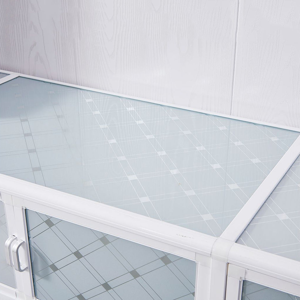 White Metal Contemporary Sideboard Cabinet Dining Room Sideboard Clearhalo 'buffet_sideboard' 'Buffets & Sideboards' 'furn' 'furn_buffet_sideboard' 'Furniture' 'furniture_buffet_sideboard' 'Kitchen & Dining Furniture' 4983325