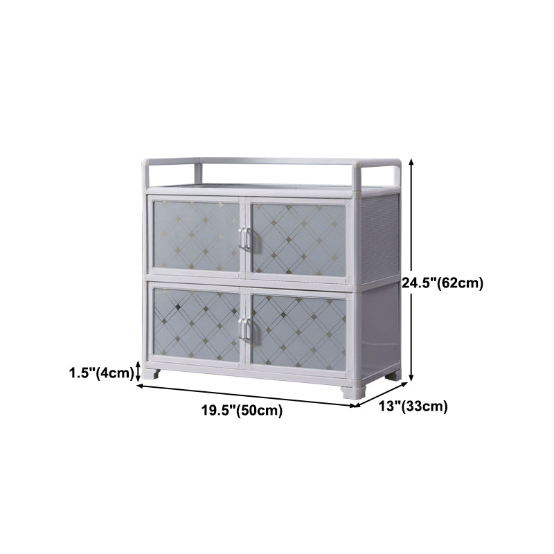 White Metal Contemporary Sideboard Cabinet Dining Room Sideboard Clearhalo 'buffet_sideboard' 'Buffets & Sideboards' 'furn' 'furn_buffet_sideboard' 'Furniture' 'furniture_buffet_sideboard' 'Kitchen & Dining Furniture' 4983326