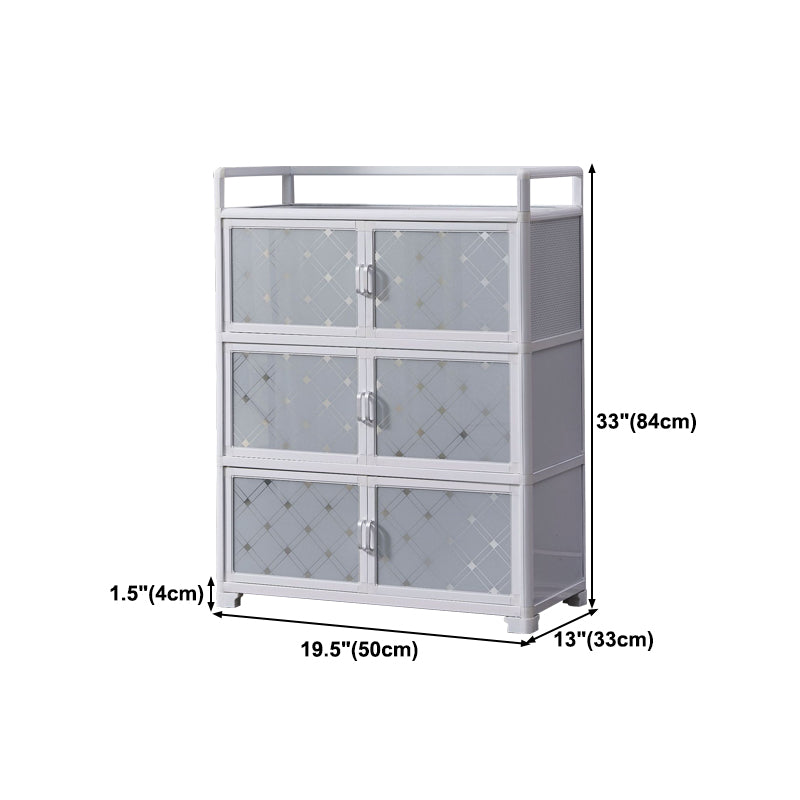 White Metal Contemporary Sideboard Cabinet Dining Room Sideboard Clearhalo 'buffet_sideboard' 'Buffets & Sideboards' 'furn' 'furn_buffet_sideboard' 'Furniture' 'furniture_buffet_sideboard' 'Kitchen & Dining Furniture' 4983327