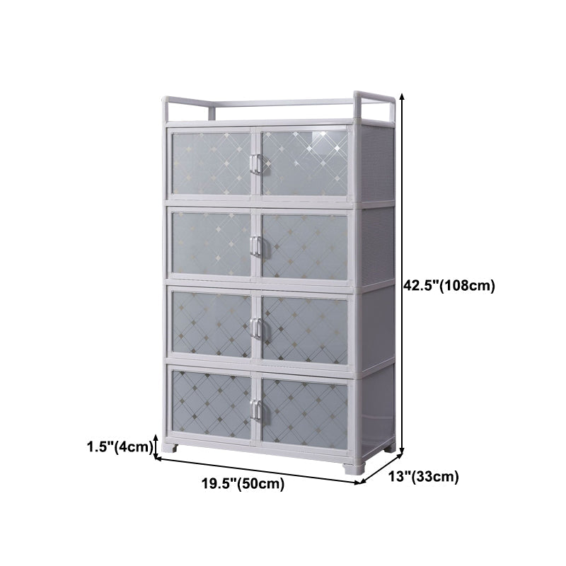 White Metal Contemporary Sideboard Cabinet Dining Room Sideboard Clearhalo 'buffet_sideboard' 'Buffets & Sideboards' 'furn' 'furn_buffet_sideboard' 'Furniture' 'furniture_buffet_sideboard' 'Kitchen & Dining Furniture' 4983328