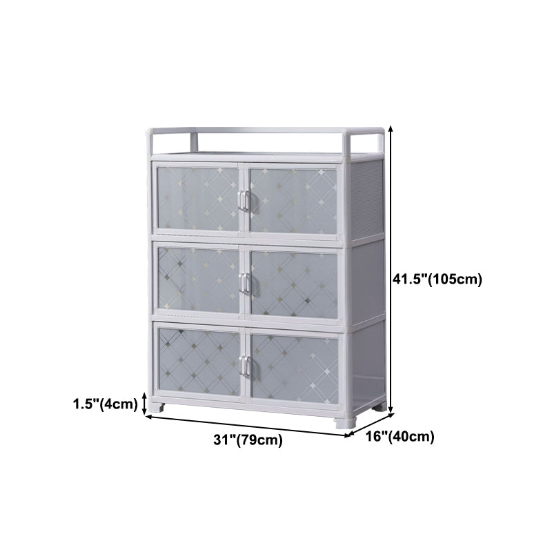 White Metal Contemporary Sideboard Cabinet Dining Room Sideboard Clearhalo 'buffet_sideboard' 'Buffets & Sideboards' 'furn' 'furn_buffet_sideboard' 'Furniture' 'furniture_buffet_sideboard' 'Kitchen & Dining Furniture' 4983337