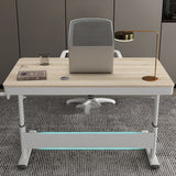 Hight Adjustable Writing Desk Bedroom White Trestle Table Leg Rectangular Desk Clearhalo 'furn' 'furn_office_desk' 'Furniture' 'furniture_office_desk' 'Office Desks' 'Office Furniture' 'office_desk' 4983363
