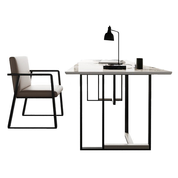 Home Office Sled Writing Desk Industrial Style Stone Writing Desk Clearhalo 'furn' 'furn_office_desk' 'Furniture' 'furniture_office_desk' 'Office Desks' 'Office Furniture' 'office_desk' 4983378