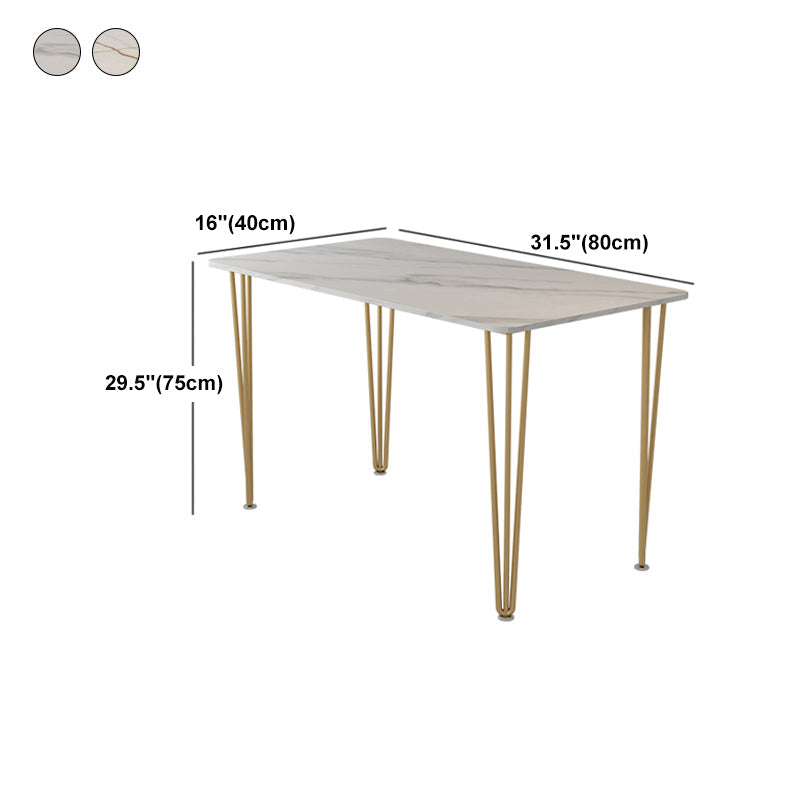Home Hairpin Base Writing Desk Glam Style Stone Writing Desk Clearhalo 'furn' 'furn_office_desk' 'Furniture' 'furniture_office_desk' 'Office Desks' 'Office Furniture' 'office_desk' 4983421